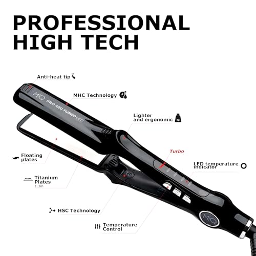 MQ Professional Titanium Flat Iron 485°F Turbo