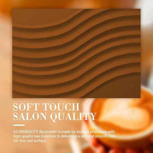 AZUREBEAUTY Dip Powder Nail Set, Fall Nude Dark Brown Purple Gary Natural 6 Colors Dipping Powder Starter Kit, French Nail Art Manicure DIY Salon, No Need Nail Lamp Cured