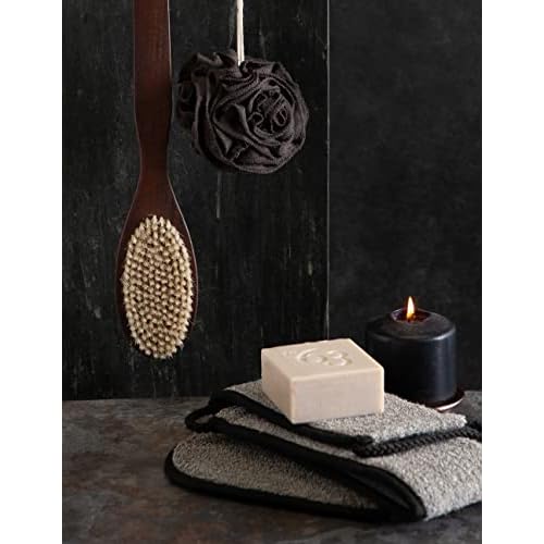 Urbana Spa Prive Men's Bamboo Charcoal Collection, Shower Pouf, Brown (6338)