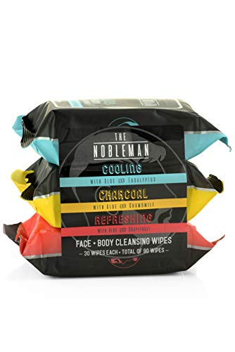 Men's Assorted Cleansing Wipes- Cooling/Charcoal/Refreshing - 3 Pack (90ct)