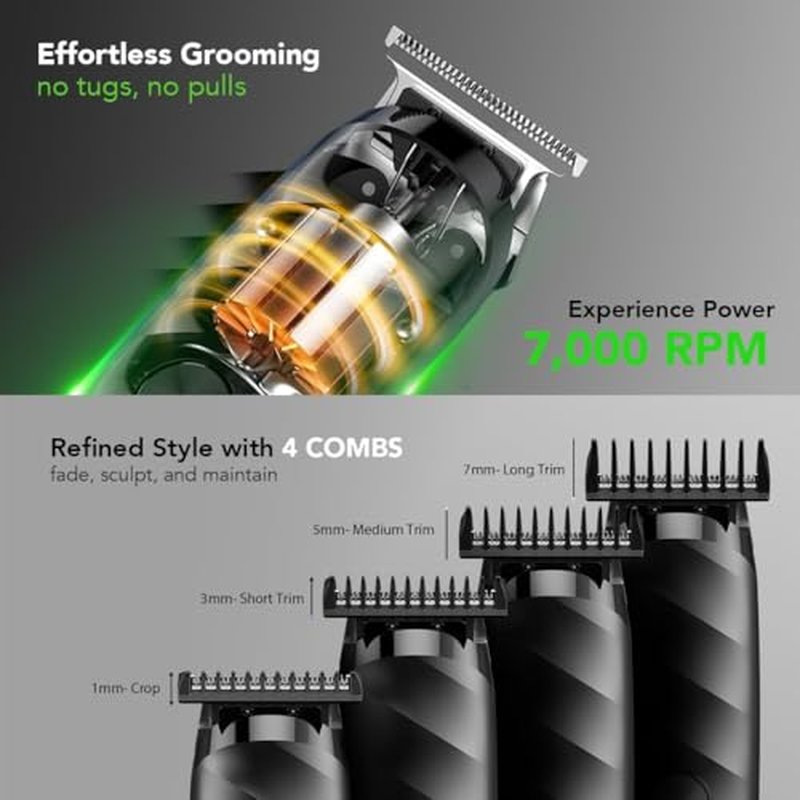 Oraimo Beard Trimmer - 7000 RPM Electric Razor Cordless