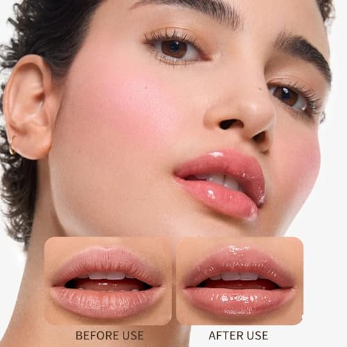 5 Colors Hydrating Lip Gloss, Shiny Jelly Lip Plumping Lip Balms, Long Lasting Nourishing Non-sticky Fresh Clear Smooth Lip Care