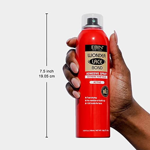 Wonder Lace Bond Adhesive Spray Supreme – Extreme Firm Hold 6.08oz/ 180ml | Active Use, Fast Drying, No Residue, No Build-up, Powerful Hold, All-Day Hold, Daily Wig Application