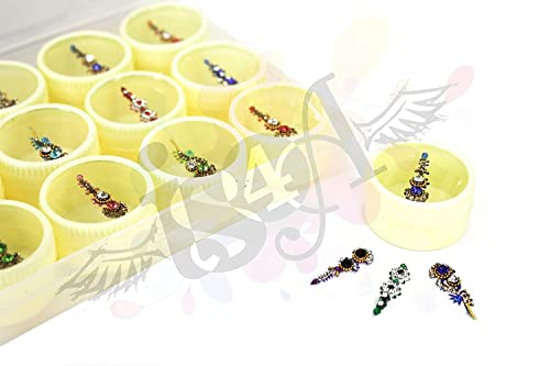 Multicolored Crystal Bindis Sticker Tattoo Pack of 12