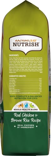 Rachael Ray Nutrish Premium Natural Dry Cat Food with Added Vitamins, Minerals & Other Nutrients, Real Chicken & Brown Rice Recipe, 6 Pound Bag