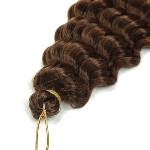 Ocean Wave Crochet Hair 22inch 3packs Deep Wave Braiding Hair Extensions Curly Braiding Hair for Black Women Curly Crochet Hair for Boho Box Braids (T4/30, 22inch 3pack)