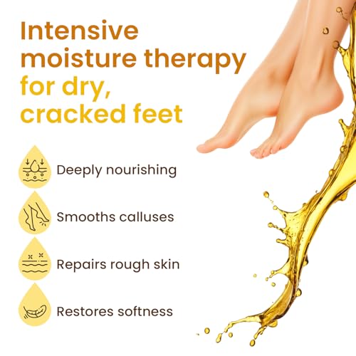 Hydrating Foot Mask Socks for Dry Cracked Feet with Shea Butter & Jojoba Oil - 2 Pairs
