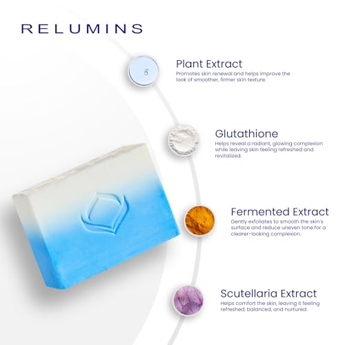 Relumins Advance Intensive Skin Repair Soap with TA Stem Cell, Rejuvenation, Body Soap Self-Care Bar, and Licorice for Softer, Smooth Skin with Free Net, 135g x 10 Bars