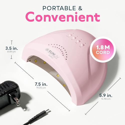 SUNUV UV LED Nail Lamp for Gel Nails - Pink, Professional 30W Cure Light