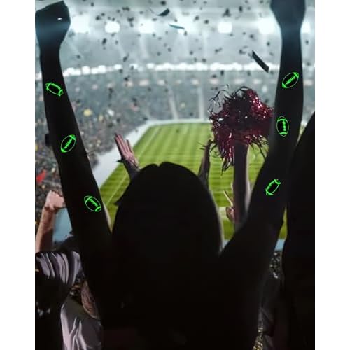 240 Pieces Luminous Football Temporary Tattoos Stickers,20 Sheets Glow in The Dark American Football Themed Tattoos Stickers Party Decoration Supplies for Adults