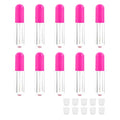 10 Pieces Round Lip Gloss Tubes with Wand, 4.5ml Mini Lip Gloss Containers Empty, Lipgloss Wand Tubes with Rubber Stoppers for Women Cosmetics DIY (Hot Pink)