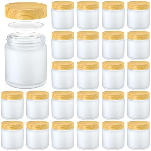 Norme 24 Pcs 4oz Glass Jars with Airtight Lids Frosted