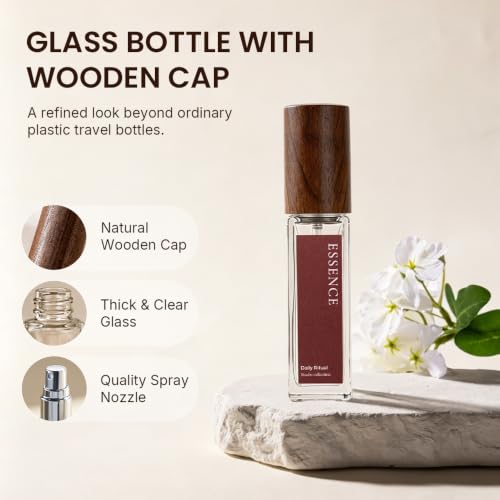 Compact 10ml Refillable Perfume Atomizer with Wood Lid