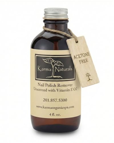 Karma Organic Acetone-Free Unscented Nail Polish Remover - Non-Toxic (4 fl oz)