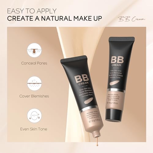 Hydrating BB Cream Foundation & Concealer for Women - Full Coverage, Oil Control, Natural Finish (Chocolate 420)
