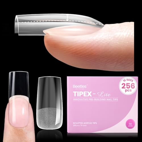 Beetles Tipex Lite Instant Apex Nail Tips, Medium Square, 256pcs