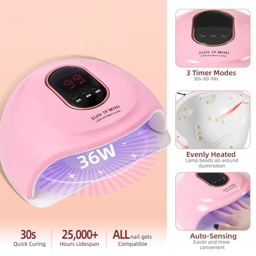 Nail Kit For Beginners With Everything Acrylic Nail Kit With Drill & Lamp Glitter Powder DIY Salon For Women