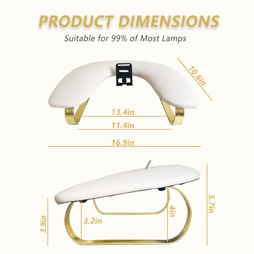 NAXYOO White Rotating Phone Holder Nail Arm Rest for Manicure & Nail Techs