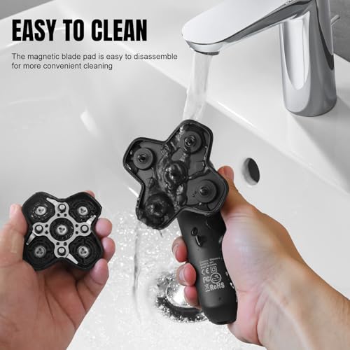 Lanumi Head Shavers for Blade Men Electric Razor 3 in 1 Manscape Groin & Body Hair Trimmer Wet Dry Grooming Kit Led Display £¬Gifts for Men