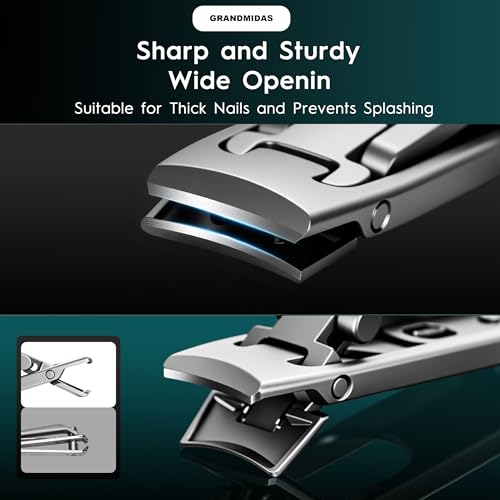 GRANDMIDAS Nail Clipper Set for Women, Professional Nail Cutter with Ergonomic Design, Durable Stainless Steel Nail Clippers for Precise Trimming - Gift for Men, Women and Seniors