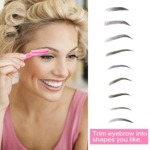 Eyebrow Razor Face Shavers for Women Men - 12 Pack Multipurpose Facial Hair Removal & Exfoliating Tools with Protective Covers - Variation of THIS listing