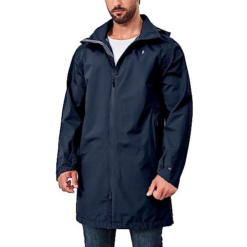 Little Donkey Andy Men's Waterproof Rain Jacket Outdoor Lightweight Mountain Windbreaker Long Coat for Hiking Golf Travel