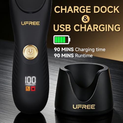 Ufree Body Hair Trimmer for Men - Waterproof, Ceramic Blade, LED
