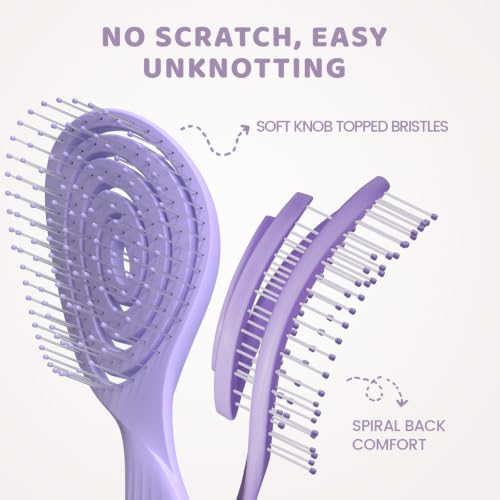 SHINLEA Detangling Hair Brush for All Hair Types - Purple