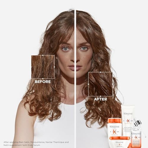 Kerastase Nutritive Split Ends Hair Serum For Dry Hair - Nourishing Leave-In Oil Treatment For Smoothness and Shine, Ultra-Sealing Formula With Anti-Dryness Polymers, 50 ml