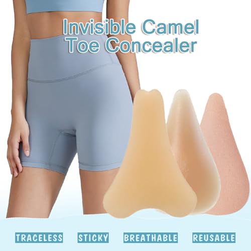 JULZYTH Camel Toe Concealer Pads - Reusable Silicone Adhesive (3-Pack)