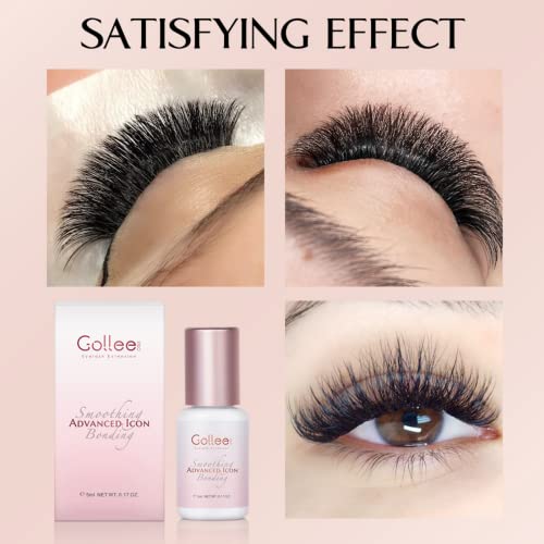 GOLLEEPRO Eyelash Extension Glue - 1-2 Sec Fast Dry, 7 Weeks