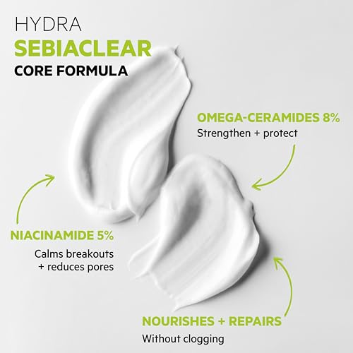 SVR Sebiaclear Moisturizing Face Cream - Niacinamide, Hyaluronic Acid and Ceramides - Soothing Moisturizer for 48h of Hydration - Reduces the appearance of marks - For Oily Sensitive Skin, 1.4 oz.