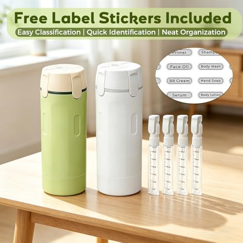 4-in-1 Travel Dispenser Bottle - Leakproof Portable Containers (2 Pack)