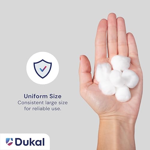 Dukal Large Cotton Balls - Non-Sterile 100% Pure Cotton (Pack of 2000)