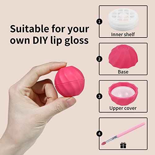 longway 0.24Oz (7ml) Empty Lip Balm Sphere Containers | Screw Cap Lipstick Tubes/Chapstick Tubes/Chapstick Holder for Lip Gloss & BPA FREE (Rose)