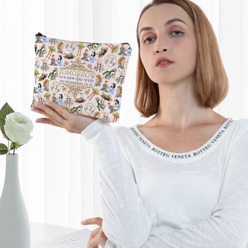 G2TUP Literary Makeup Bag Book Quote Gift Tomorrow is a New Day with No Mistakes in It Anne Fans Cosmetic Bag for Book Lovers (Tomorrow Is New MG)