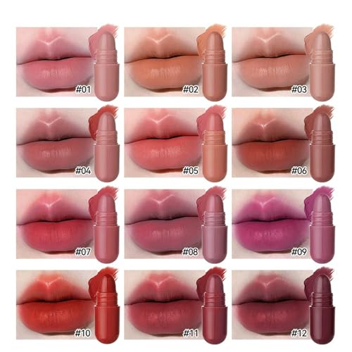 12 Color Mini Lipstick Set - Matte Velvet Finish