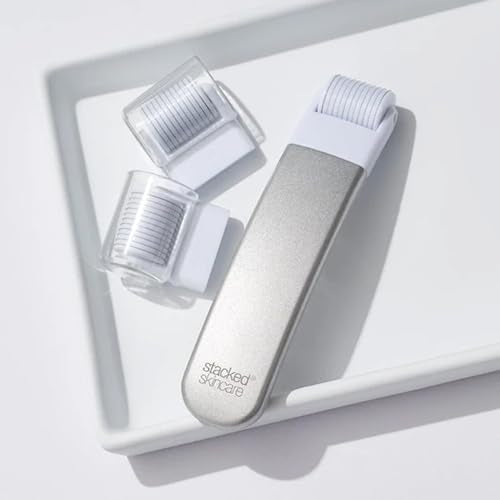 StackedSkincare Microneedling Refill Heads (2-Pack) ? 0.2mm Stainless Steel Tips ? Gentle At-Home Exfoliation & Skin Renewal ? for Use with StackedSkincare Microneedling Tool