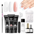 Poly Nail Gel Kit - 3 Colors with Slip Solution & Nail Forms