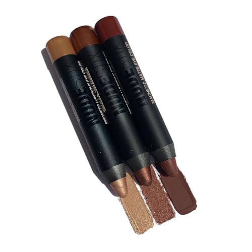 Nudestix Mini Nude Metallic Berry Eye Kit ? 3-Piece Cream Eyeshadow & Eyeliner Pencil Set for Long-Wear Color | Rich Berry Tones with Metallic Finish