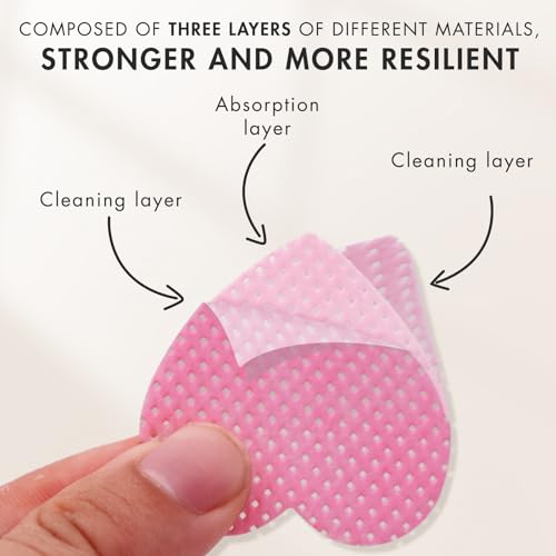 Lint-Free Eyelash Extension Glue Wipes 200 Pack - Pink Non-Woven Fabric for Lash & Nail Cleanser