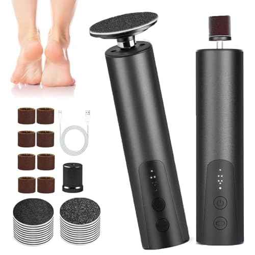 Electric Foot Callus Remover, 2 in 1 Electric Foot File Nail Grinder with 6 Speed, Rechargeable Callus Remover for Feet with 2 Mode Disc Sandpaper, Foot Sander Tool for Feet Dry Dead Skin