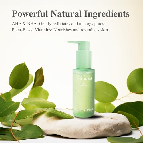 Madeca DERMA Botanic Cleansing Gel ? pH Balancing Cleanser with Centella Asiatica & Tea Tree, Korean Skincare, Soothing & Calming with Natural, Hypoallergenic Ingredients (3.4 fl oz)