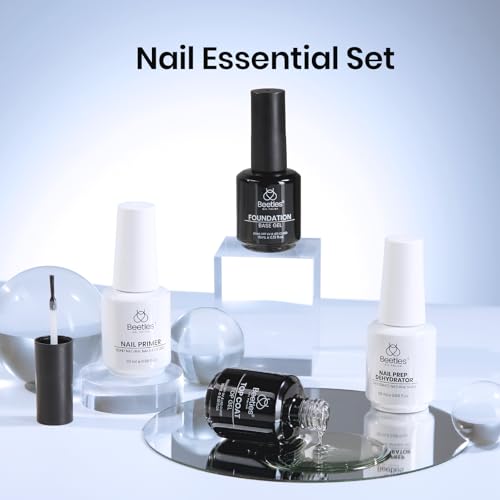 Beetles 4-Piece Nail Prep Kit with Base Coat, Top Coat, Dehydrator & Primer