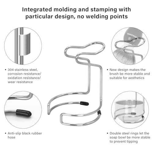 Shaving Brush Kit for Men, 4 in 1 Shaving Brushes Set Includes Nylon Bristle Shave Brush, Shaving Bowl & Stand and Shaving Soap Kit for Men¡¯s Shave Gift