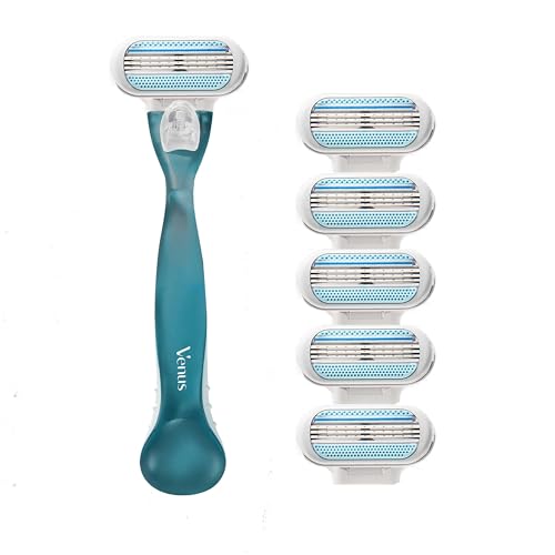 Women's Razor with 6 Refills - Soft-Grip Handle for Smooth Shave