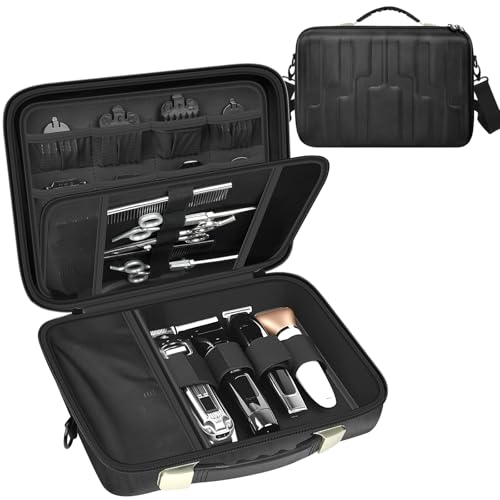 ANKHOH Black Barber Case for Hair Clippers & Trimmers with Shoulder Strap
