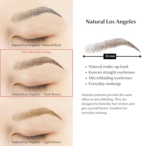 Bliss and Beyond USA | Waterproof Eyebrow Tattoo Stickers. A real hair stroke look. Hair replacement without surgery. Solution for hair loss. Bushy eyebrow tattoos. (New Los Angeles, Dark Brown)