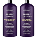MYSTÉRE BEAUTÉ Purple Shampoo & Conditioner Set for Blonde & Gray Hair - Sulfate-Free 16 fl oz