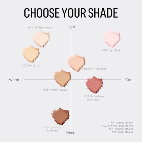 Mineral Powder Bronzer, SPF 35 Natural Glow Contour Sunscreen Loose Powder, Blendable Formula Buildable Coverage Lightweight and Oil Control Makeup Face Contour Powder-Warmth, 0.28oz